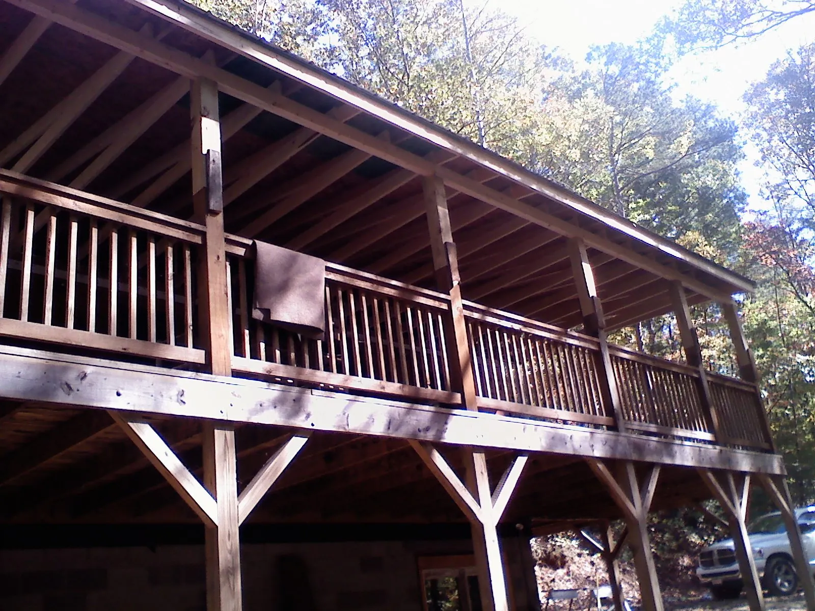 Timber framing under a new elevated porch and deck — Roof Leak Repair in Porterdale by Roofing Brothers
